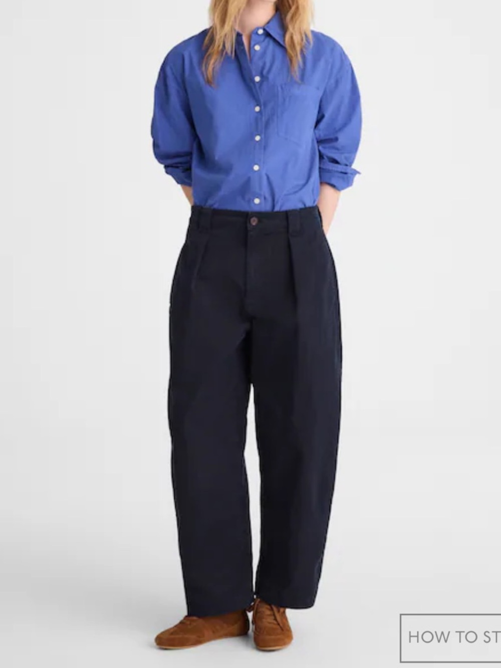 Madewell Barrel‑Leg Chino Pants in Navy